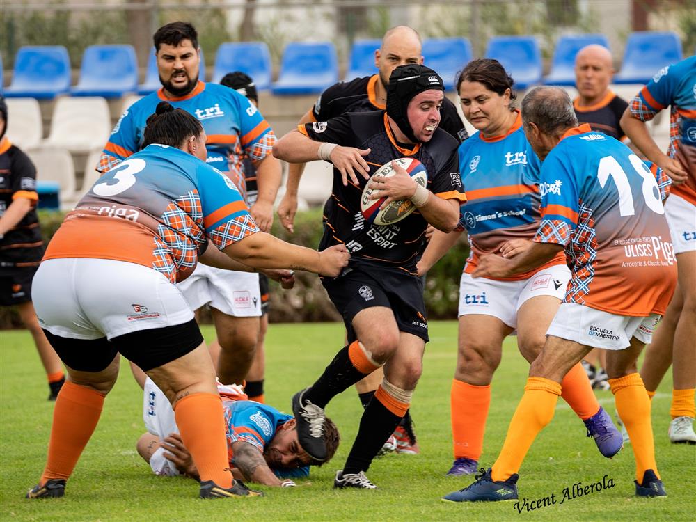 Rugby players of diverse body types and genders engage in an intense yet friendly match. The image celebrates teamwork, resilience, and equality in sport, showing how inclusion strengthens both competition and community.